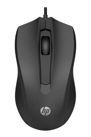HP 100 Kablet Optisk Mus med 3 Knappers Design - Svart