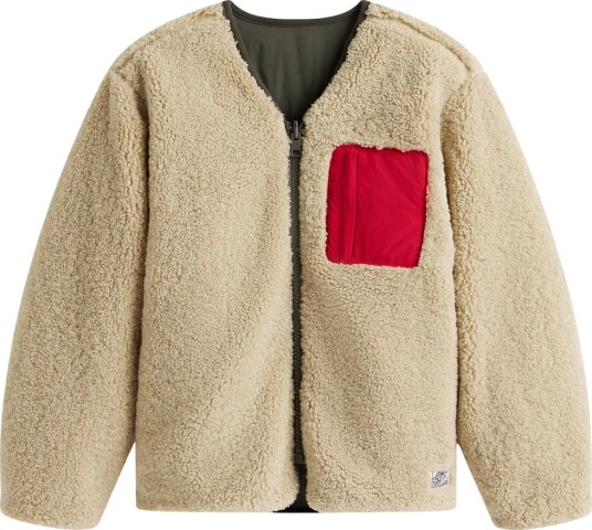 Tommy Hilfiger Fleecejakke Vendbar Tinn Green/Beige Tommy Hilfiger 8 år (128) Fleecejakke Grønn