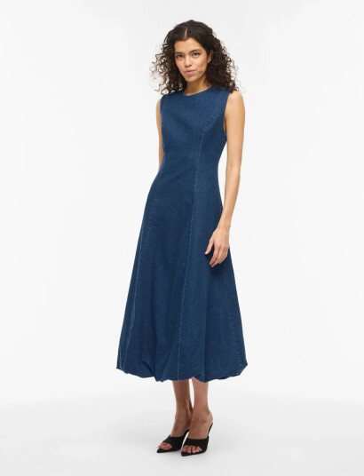 Vila Viamanza S/L Denim Ankle Dress/Bfs Navy 36 Vila Viamanza S/L Denim Ankle Dress/Bfs Navy 36