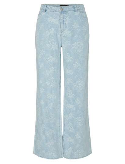 Pieces Pcfeline Mw Wide Denim Jeans - Blue - 28