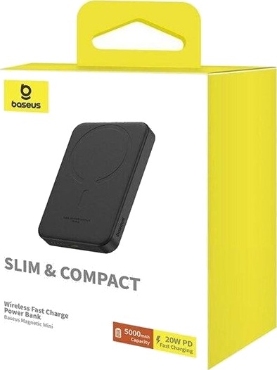 Baseus Magnetic Mini PowerBank 5000mAh 20W Sort