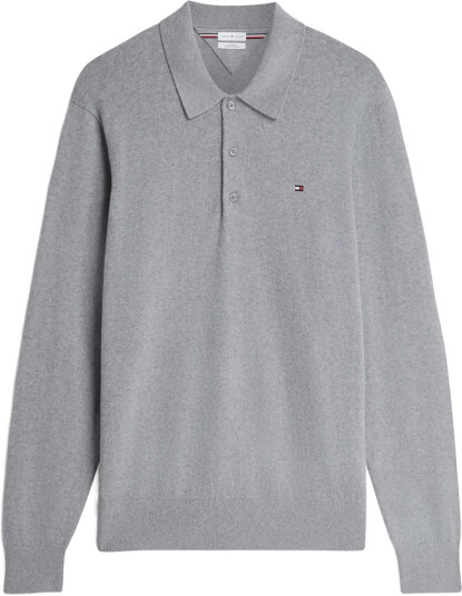 Tommy Hilfiger Pima Org Ctn Cashmere Ls Polo Grey XL