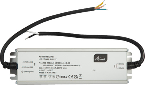 Ansell Lighting utendørs LED driver 48V 200W