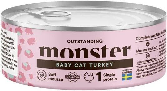 Monster Pet Food Kattunge Våtfôr Baby Mousse 100 g Boks