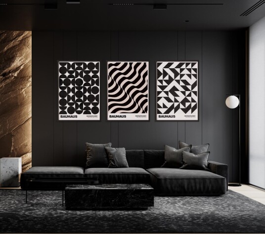 Plakat Bauhaus Abstrakt / Sett av 3