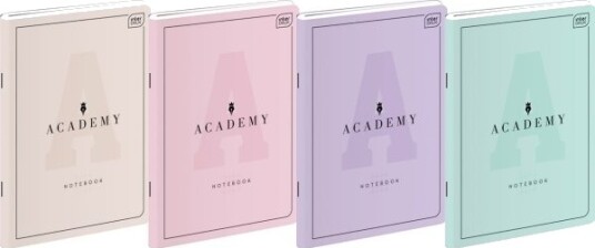 Interdruk Notatbok A5 60K Academy Pastel Linjert