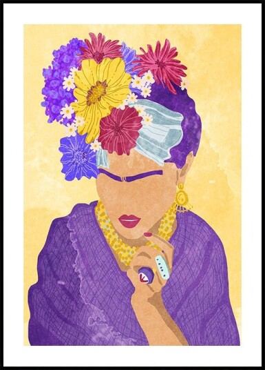 Frida and flowers Plakat / 21x30cm