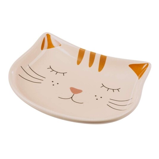 Basic Cat Face Katteskål Beige/Oransje Basic Cat Face Katteskål Beige/Oransje