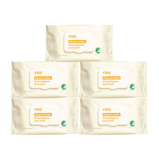 Fiks Babyservietter 5 pk. 5 x 72 stk.