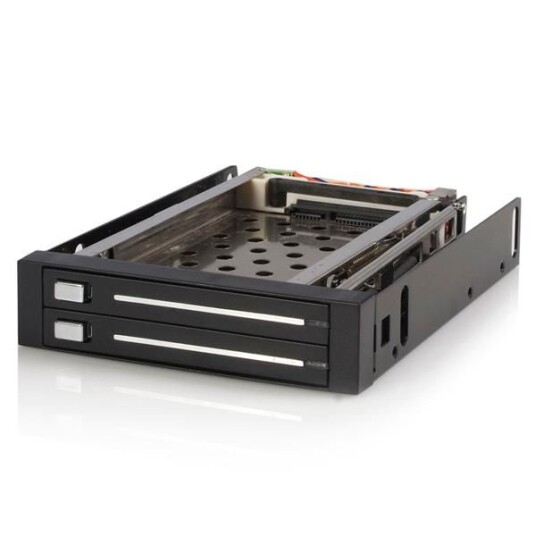 StarTech Trayless Hot Swap SATA Mobil Rack for 2,5" HDD - Dual Drive Kabinet i Aluminium