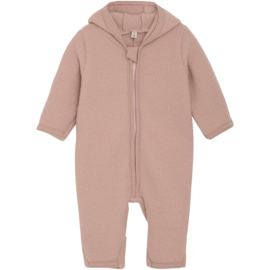 HUTTEliHUT Pram Suit Ears Wool Fleece – Mahogany Rose 98