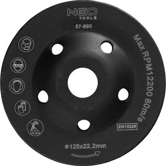 Neo Tools Diamantslipeskive 125 X 22,2 X 5 Mm Turbo