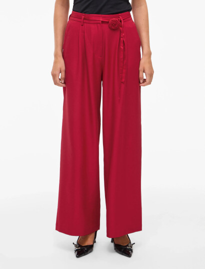 Vila Vicatalina Hw Wide Pants/1 - Red - 40 Vila Vicatalina Hw Wide Pants/1 - Red - 40