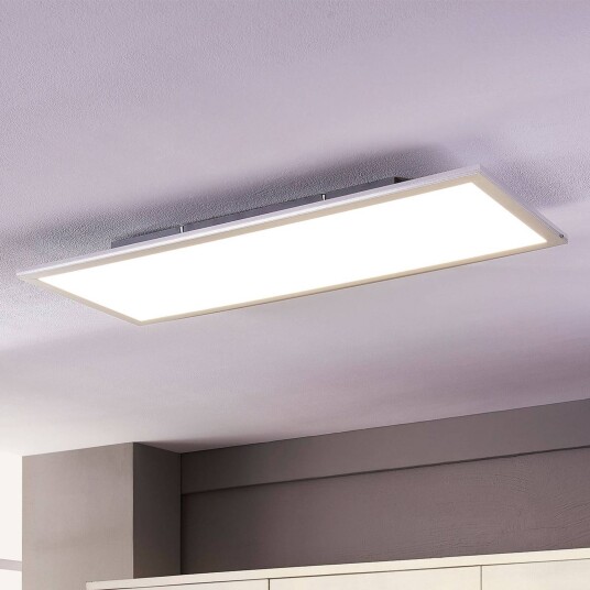 Lindby LED panel Livel sett med 2 stk 4000 K 80 x 30 cm sølv
