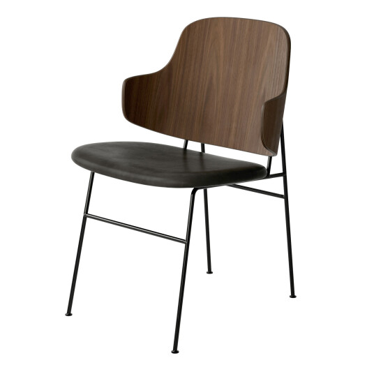 Audo Copenhagen The Penguin Dining Chair Upholstered Seat Black Steel / Walnut / Dakar 0842