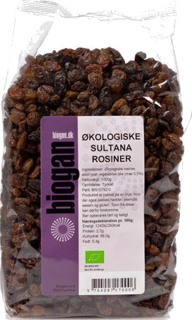 Biogan Sultanas Rosiner Øko 1 Kg Biogan Sultanas Rosiner Øko 1 Kg