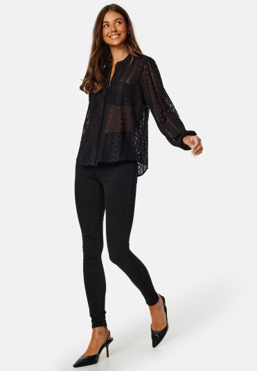 Vila Vichikka Lace L/S Shirt- Noos Black XS