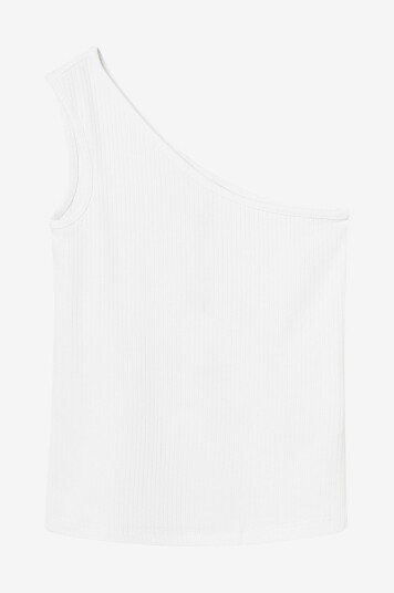 Grunt Topp Gundhil Rib Top Hvit