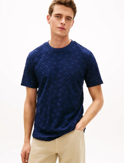 Tommy Hilfiger Aop Flag Jacquard Tee Navy XL