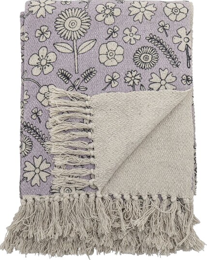 Bloomingville Salli Throw - Purple - 130X160CM Bloomingville Salli Throw - Purple - 130X160CM