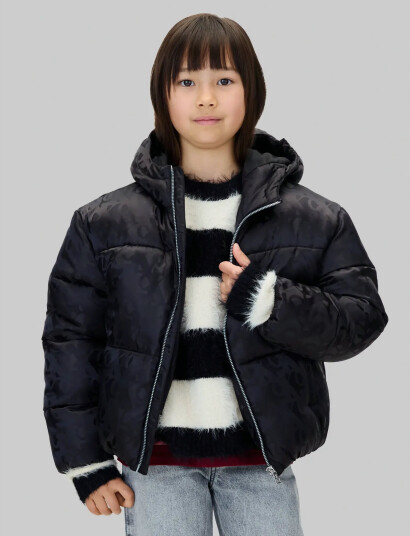 Calvin Klein Ck Logo Aop Puffer Jacket Black 170 Calvin Klein Ck Logo Aop Puffer Jacket Black 170