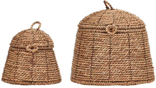House Doctor Rama oppbevaringskurv med lokk 2 pk Natur