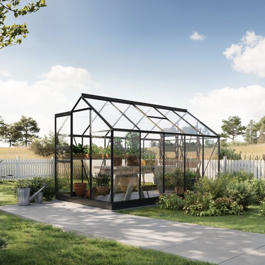Drivhus Bruka Sortlakkert Glass, Nei, 6,1 M²
