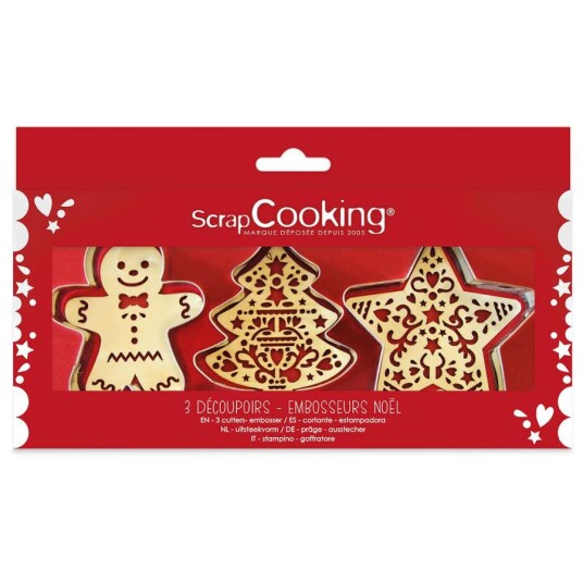 Scrapcooking Utstikker Med Embosser Jul Pk/3 Scrapcooking Utstikker Med Embosser Jul Pk/3