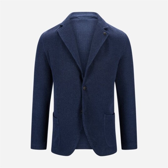 Gran Sasso Blazer Jacket Cotton Linen Navy
