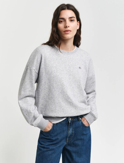 GANT Shield C-Neck Sweat - Grey - M