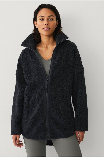 Ellos Studio Pilejakke Full Zip Pile Core Svart