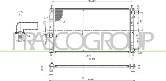 PRASCO JE030R001 Radiator motorkjøling