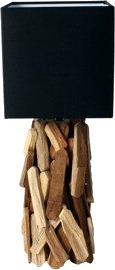 Aumi Collection Bordlampe i teak av drivved Sort