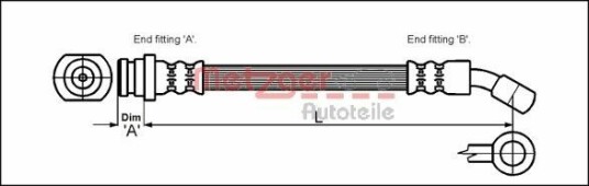 Bremseslange METZGER 4110072