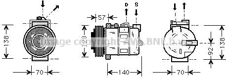 AC kompressor PRASCO AUAK056