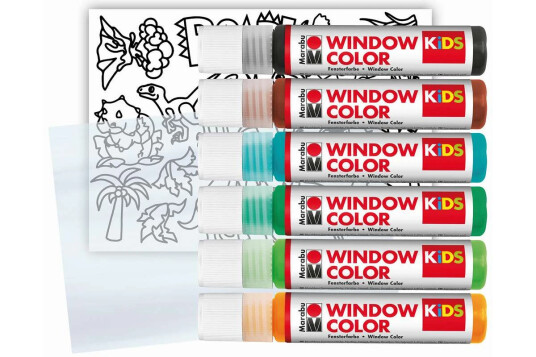 Marabu Fun & Fancy Window Color 6x25ml Dinosaur 822508 Marabu Fun & Fancy Window Color 6x25ml Dinosaur 822508