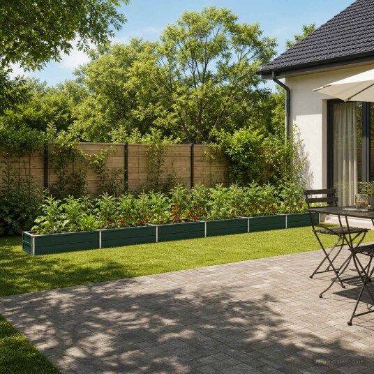 vidaXL Hevet Hagebed Grønn 600 x 40 x 24 cm kaldvalset stål