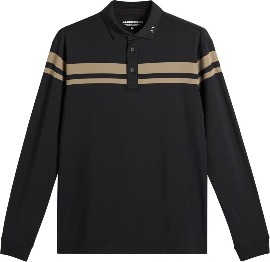 J. Lindeberg Kenny Ls Stripe Polo Black XXL