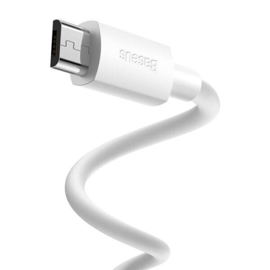 Baseus USB til Micro-USB Kabelsett 2 stk 1,5m Hvit 2.1A