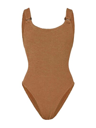 Hunza G Domino Swim Crinkle Badedrakt Brun female Hunza G Domino Swim Crinkle Badedrakt Brun female