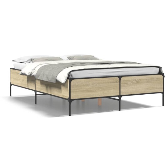  Sengeramme sonoma eik 140x200 cm konstruert tre og metall 8721102609886