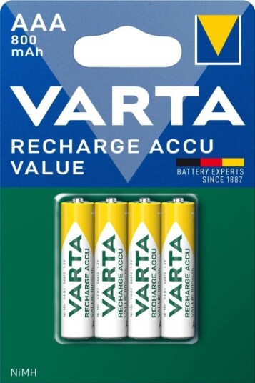 Varta 800mAh AAA Oppladbare Batterier - 4-Pakning NiMH
