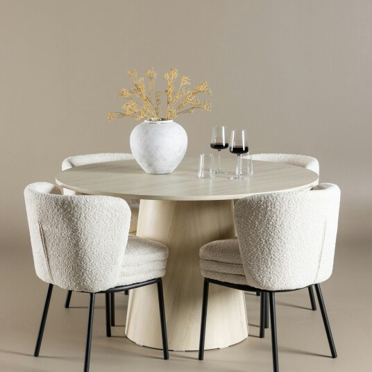 Spisegruppe Venture Home Lanzo Ø120 med 4 stk Agnes Stoler