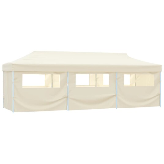 vidaXL Sammenleggbart festtelt popup med 8 sidevegger 3x9 m kremhvit vidaXL Sammenleggbart festtelt popup med 8 sidevegger 3x9 m kremhvit