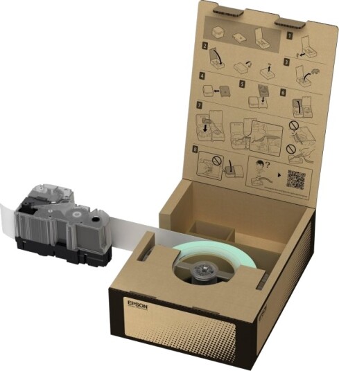 Epson Br Pt12wb E Svart På Hvitt Rull 1,2 Cm X 45 M 1 KassettEr Tape For Labelworks Lw Z5000be Lw Z5010be Lw Z5010be Az Lw Z5010be Qz