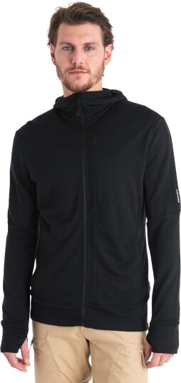 Icebreaker Merino 260 Quantum IV LS Zip Hoodie Herre Black L
