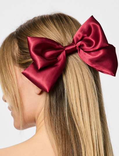Pieces Pcnella Bow Hairclip Box - Burgundy - ONE SIZE