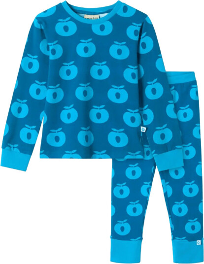Småfolk Jubilee Nightwear Set With Apples Blue 110 116