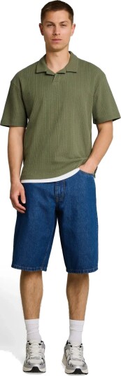 Tom Tailor Relaxed Structure Resort Collar Po Green M Tom Tailor Relaxed Structure Resort Collar Po Green M