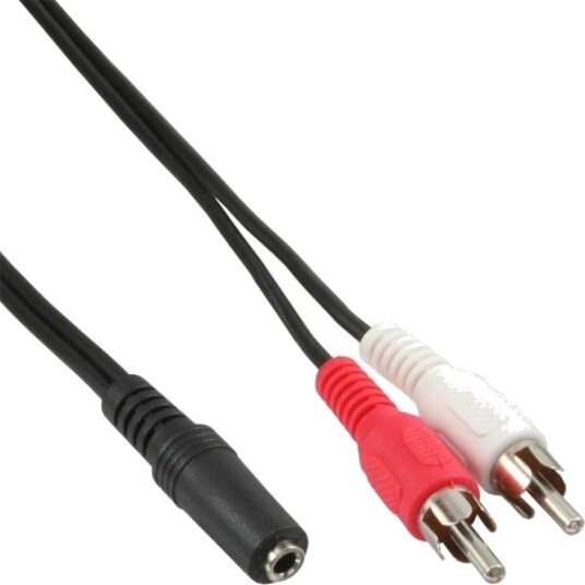 Inline 89940D 2 X Rca Hankjønn 3.5Mm Hunkjønn 3 M Sort